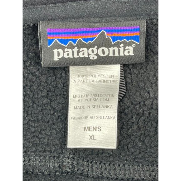 Patagonia Men's Black Full Zip Collared Fleece Sweatshirt Jacket Size XL - Picture 7 of 12